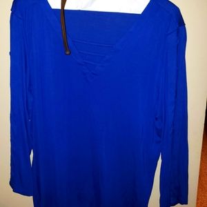 Women's XL Gorgeous Blue Sliced Shirt